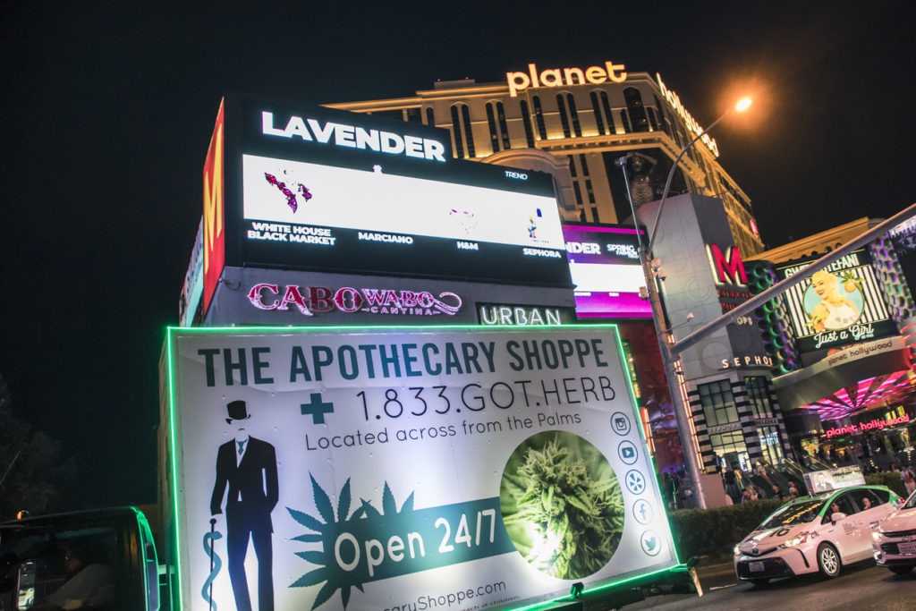 Publicity for places that sell weed in Las Vegas